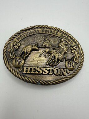 Vintage 1981 Hesston National Finals Rodeo Belt Buckle